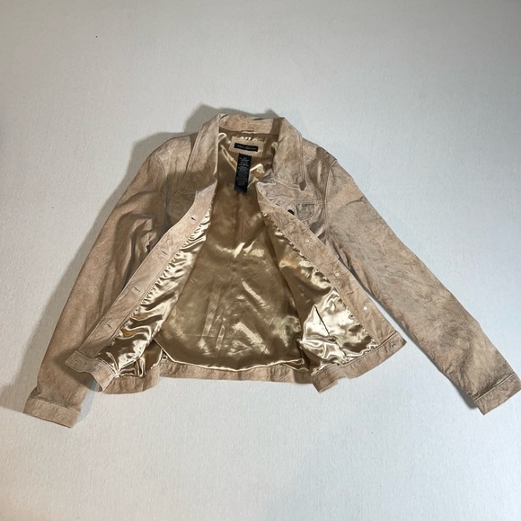 For Joseph 100% Suede Button Down Western Jacket in Beige, Size Large - Picture 2 of 8